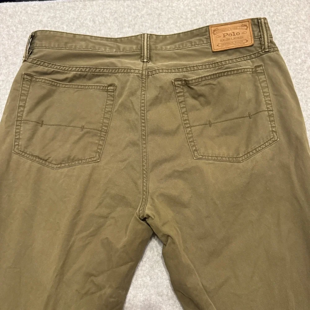 Polo Ralph Lauren Authentic Dungarees Mens 36x34 Olive Green Straight Leg Pants